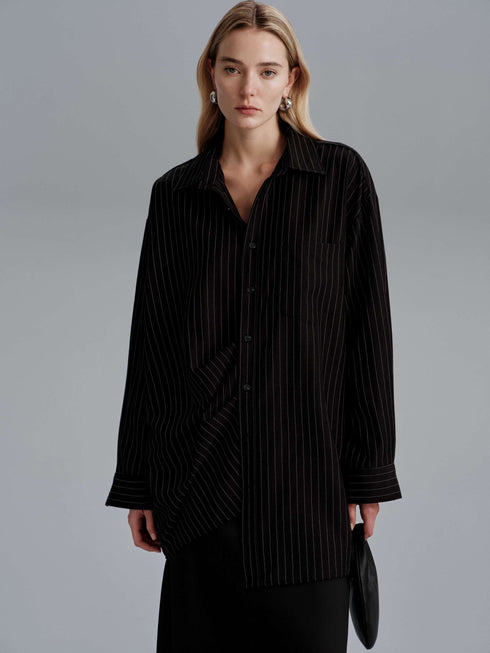 Chemise Rayée Lyra - Noir